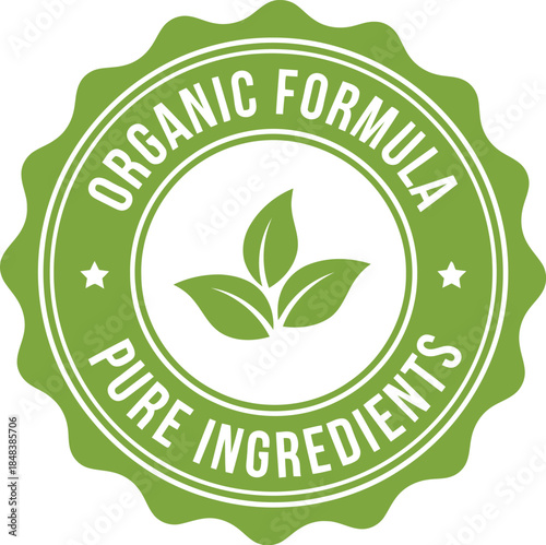 Organic Formula Badge with Pure Ingredients for Labels