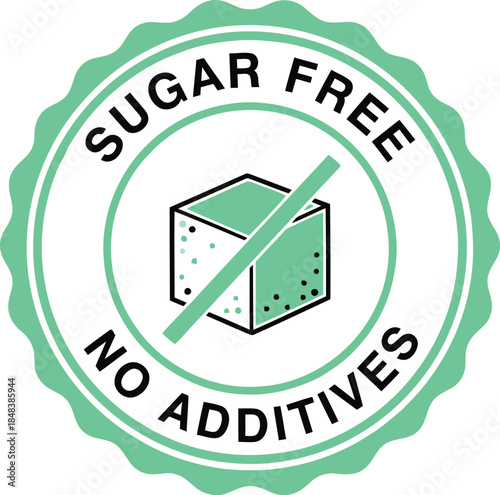 Sugar Free Badge Icon for Health Products Design