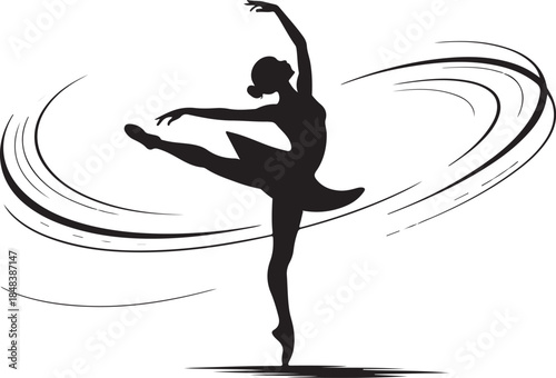 Graceful Ballet Dancer Silhouette Vector