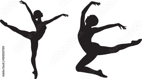Dynamic Dance Silhouette Vector