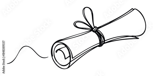 black line art diploma scroll clip art preview