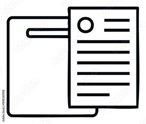 Clipboard with Document and Text Lines Icon symbolizing record keeping and information management for business and education use