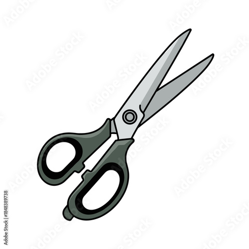Gardening scissors modern flat vector illustration in clean minimal style, isolated on white with copy space
