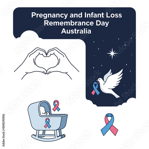 Pregnancy and Infant Loss Remembrance Day Australia Illustration.