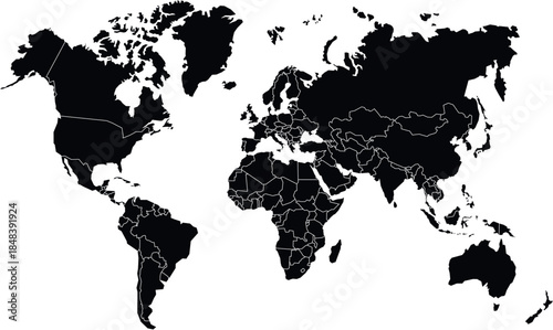 World map high quality vector illustration