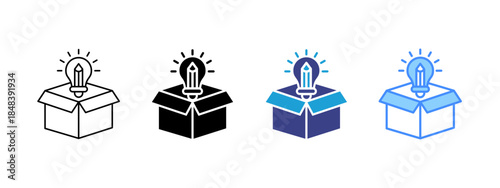 Creativity icon set multiple style collection