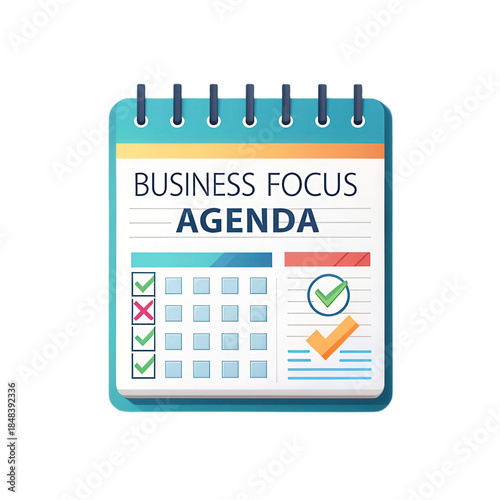 Business focus agenda with checkboxes and transparent background creates organized and professional look for planning