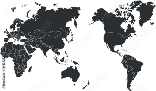 High quality world map vector illustration 