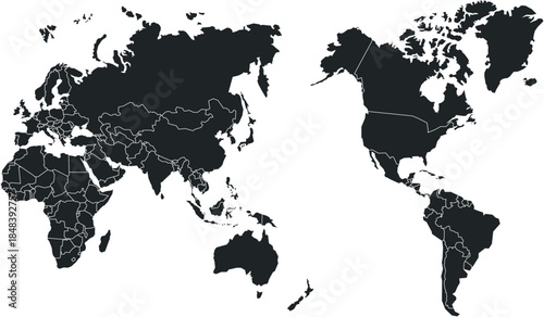 High quality world map vector illustration 