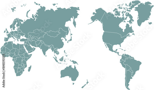 green world map high quality vector illustration