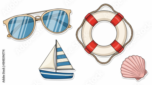 Summer Beach Vacation Essentials Collection.