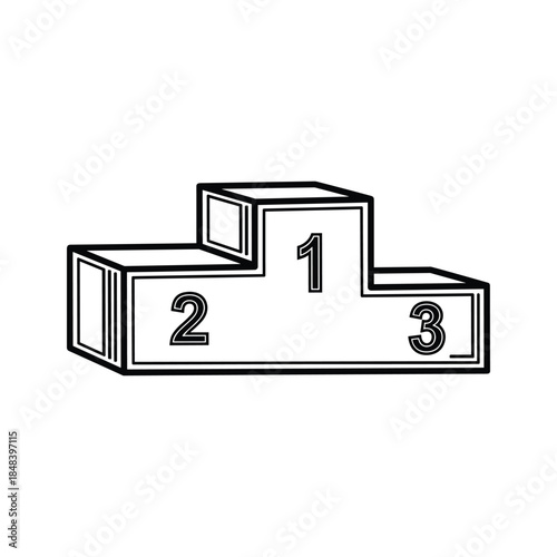 Simple black and white illustration of a podium