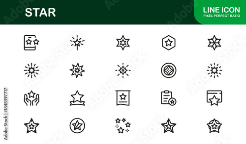 Star Professional Line Icon Set with Modern Minimal Design and Unique Vector Elements for Premium Digital Projects and Creative Branding Use