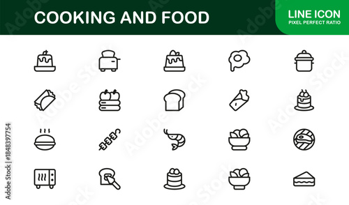 Culinary and Kitchen Essentials Line Icon Pack — Modern Minimal Vector Collection