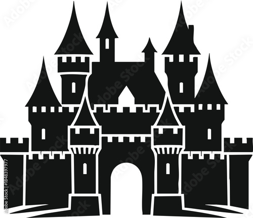 Medieval castle silhouette