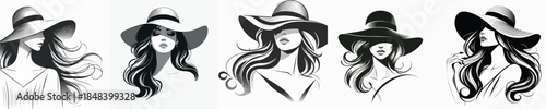 vector woman wearing a hat on white background flat design