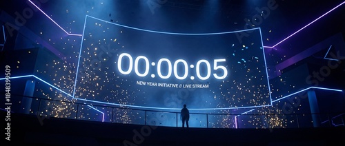 New Year Countdown Event with Live Stream and Festive Atmosphere
