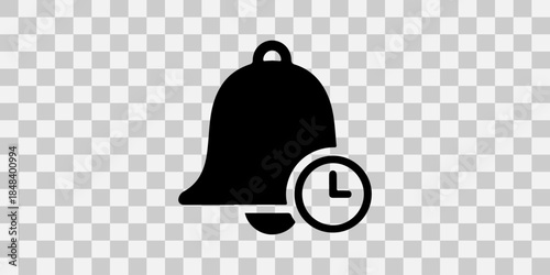 Reminder bell with clock icon