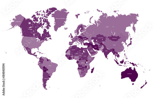 World Map Vector. Detailed illustration of worldmap