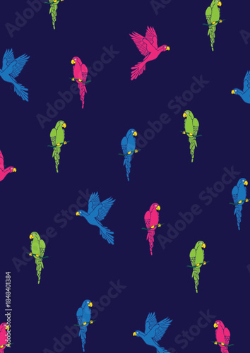 Ilustración de loros de colores