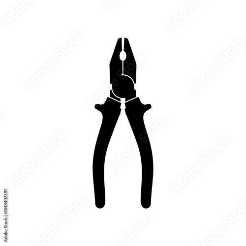 Wire Cutter Pliers Silhouette Vector Icon, Mechanic Repair Tool Symbol for Construction and DIY Design