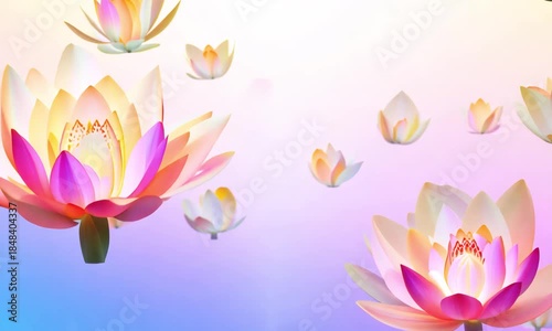 2D animation pink lotus flower abstract background.ai 