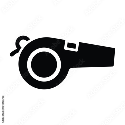 Whistle silhouette icon for referee and coaching