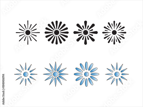 Collection of circular loading spinner icons progress. Circle loader collection. Loading bar Icons and Progress Bar icon Vector Set in black and white silhouette vector illustration 