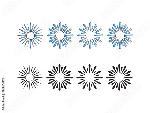Collection of circular loading spinner icons progress. Circle loader collection. Loading bar Icons and Progress Bar icon Vector Set in black and white silhouette vector illustration 