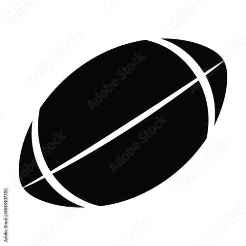 Football icon with seam design for rugby and competitive sports