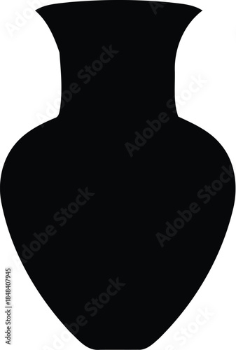 Elegant Black Silhouette of a Vintage Urn or Vase Perfect for Home Decor and Crafting Projects