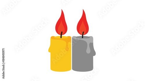 Two Dripping Candles with Flame Icon