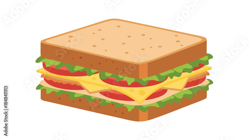 Vector Illustration of a Classic Cheese Sandwich