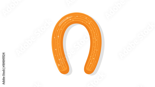 Vector Illustration of a Classic Orange Churro with Sugar Sprinkles