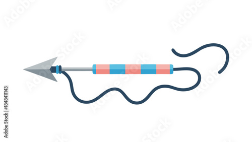 Vector Illustration of a Harpoon with String