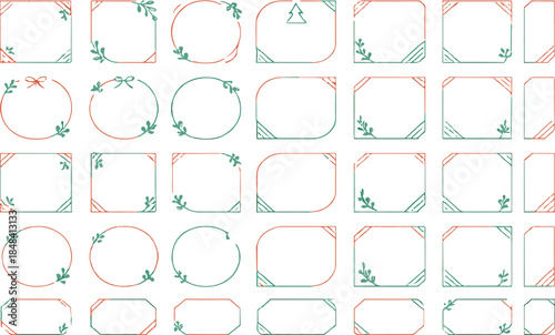 240+ Winter Heritage Frame Collection – Artisan Nordic Motifs, Rose Gold Crystal Wireframes, and Hand-Drawn Evergreen Wreaths for Bespoke Holiday Branding