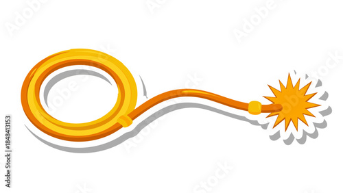 Vector Illustration of a Yellow Lasso with a Spark