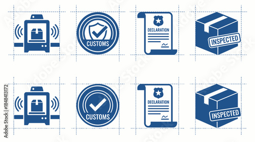 Vector icons Customer Diagnostics and Packaging Compliance Icons Set. Vector Illustration. EPS Editable