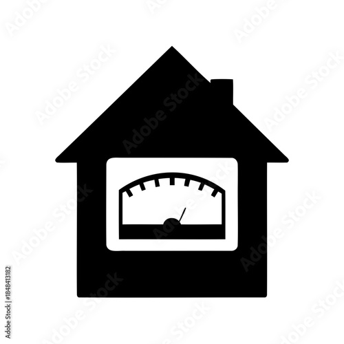 Home energy meter icon symbolizing power consumption and smart house management