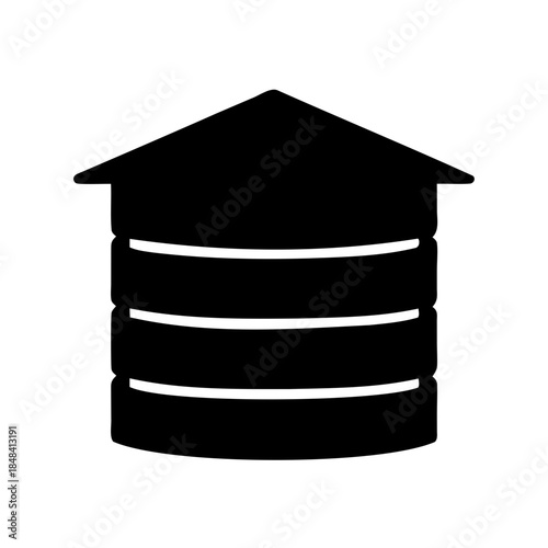 A minimalist icon symbolizing a robust database server or secure data storage facility