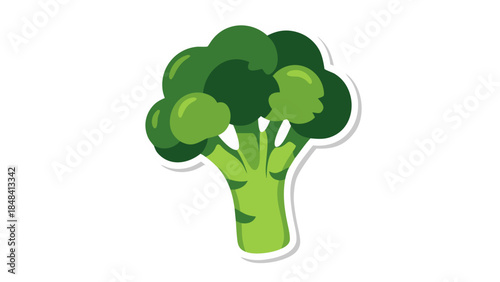 Vibrant Cartoon Broccoli Illustration - Healthy Food Icon