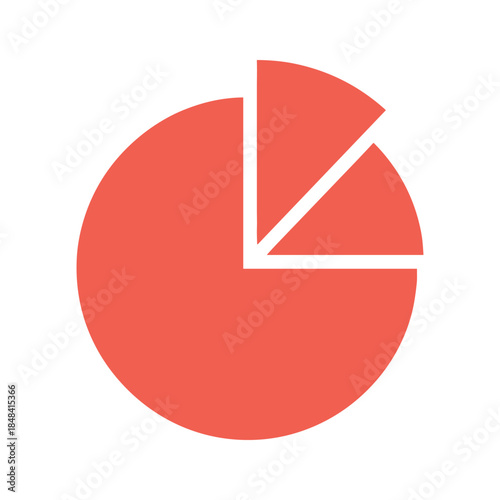 Pie chart with a section separated from the rest