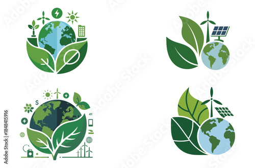 Eco Sustainability Concept Vector – Green Energy & Environment Illustration