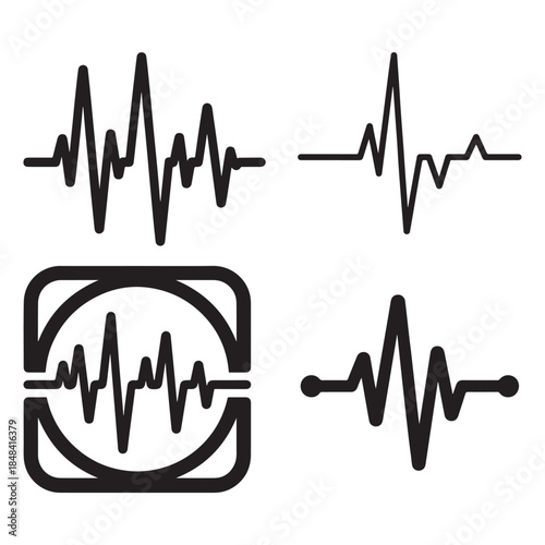 Heartbeat Graph Silhouette Icon – Cardiology & ECG Vector