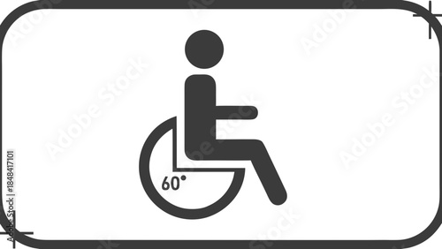 Wheelchair Access 60 Degree Turning Radius Symbol