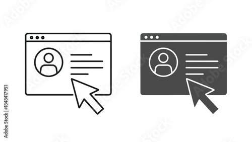 User profile selection icons in solid and outline styles