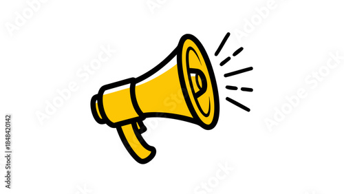 Yellow Megaphone Icon - Announcing, Alerting, and Broadcasting