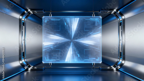 Technological geometric space background