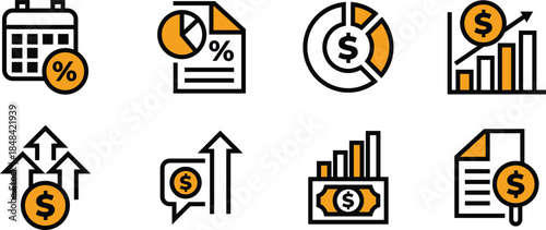 Icon Collection set discount sales, deduction, reduction, sale, pricing with Editable Features for Websites, App UI UX, and Digital Asset