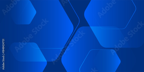 Modern abstract blue background with glowing geometric lines. Blue gradient hexagon shape design. abstract gradient blue background.